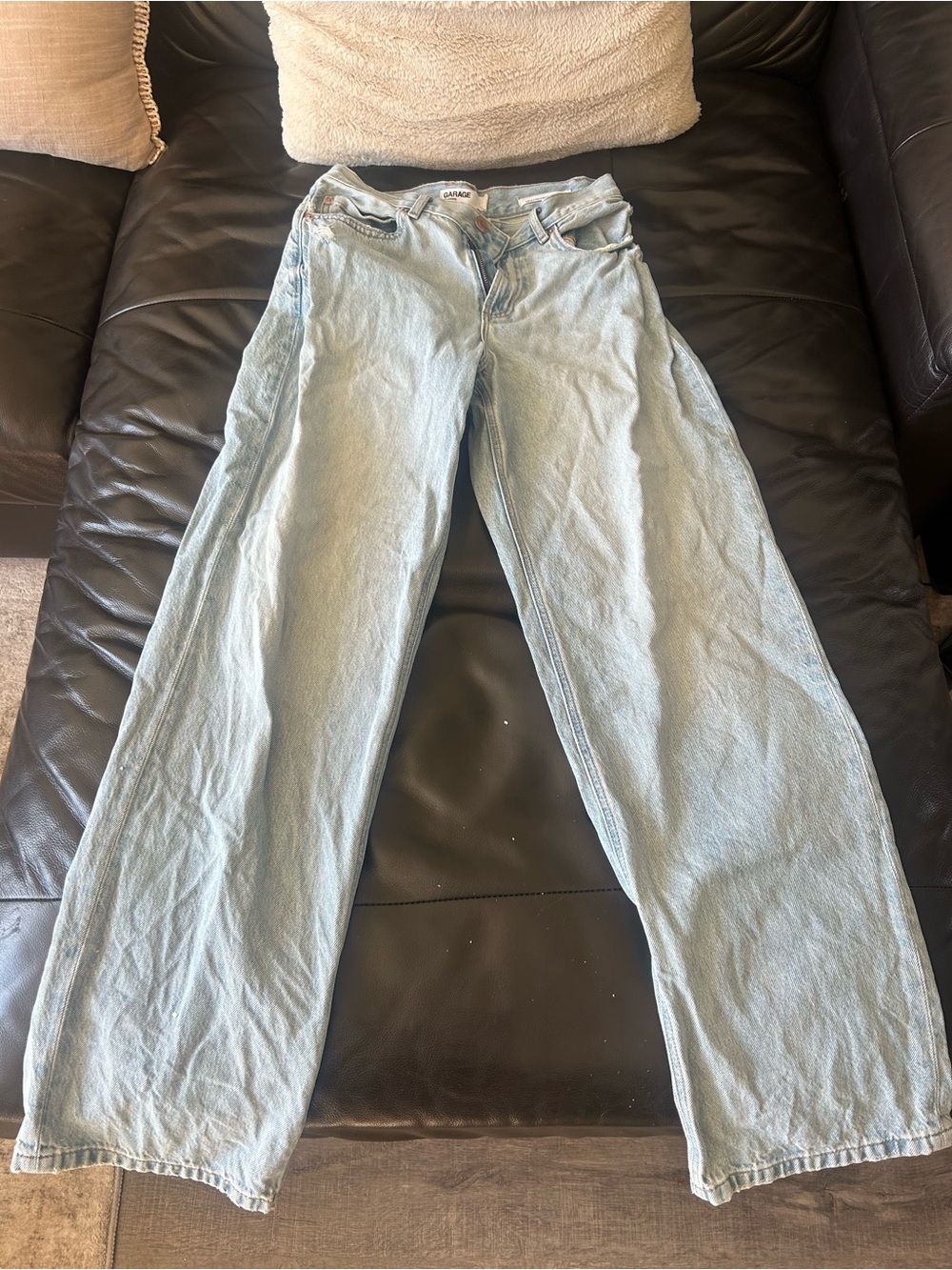 Garage Light Blue Baggy Low Rise Jeans for Women